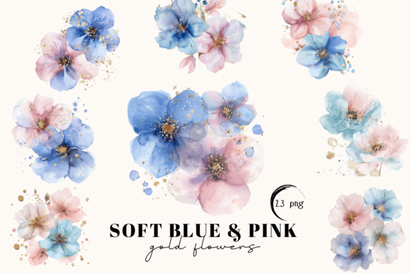 Abstract Blue & Pink Gold Flowers: A Guide to Vibrant Visuals