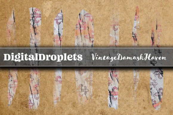 Elevate Your Projects with Vintage Damask Haven Brush Strokes