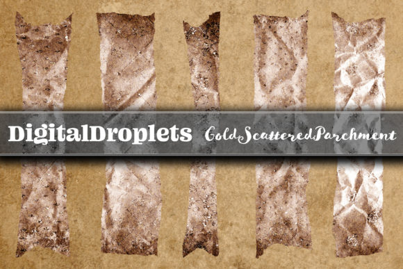 Gold Scattered Vol. 5 | Torn Washi Tapes: A Digital Texture Toolkit