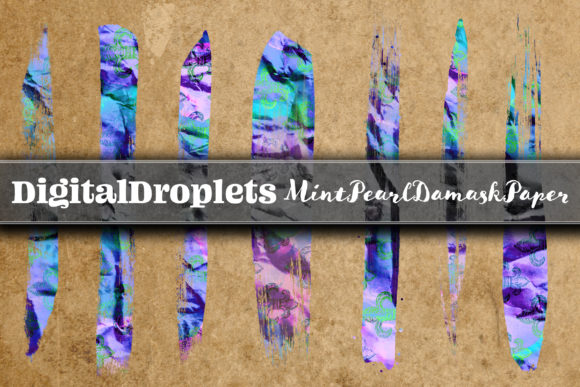 MintPearl Damask Brush Strokes: 20 Free Design Assets
