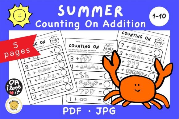 Summer Counting on Addition Up to 10: A Playful Design Asset