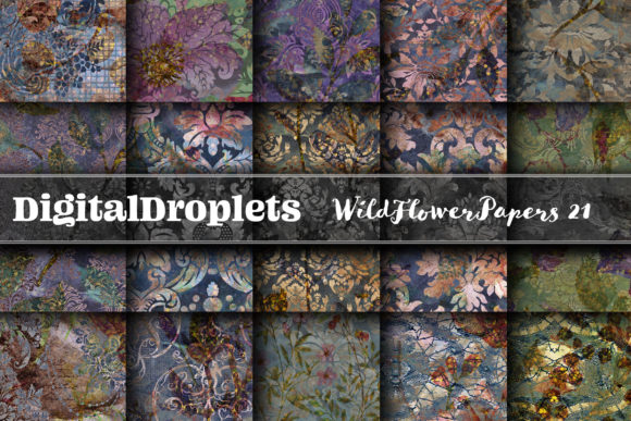 Wild Flowers Papers Vol. 21: Textured Glitter & Gothic Florals