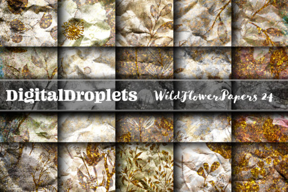 Wild Flowers Papers Vol. 24: Textured Digital Backgrounds
