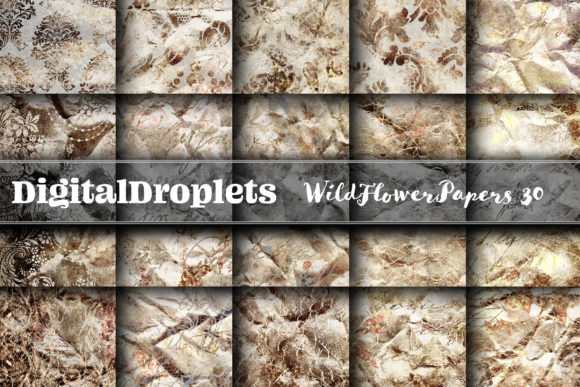 Wild Flowers Papers Vol. 30: Textured & Glittered Digital Collection