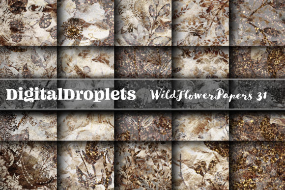 Wild Flowers Papers Vol. 31: Dark, Textured Design Assets